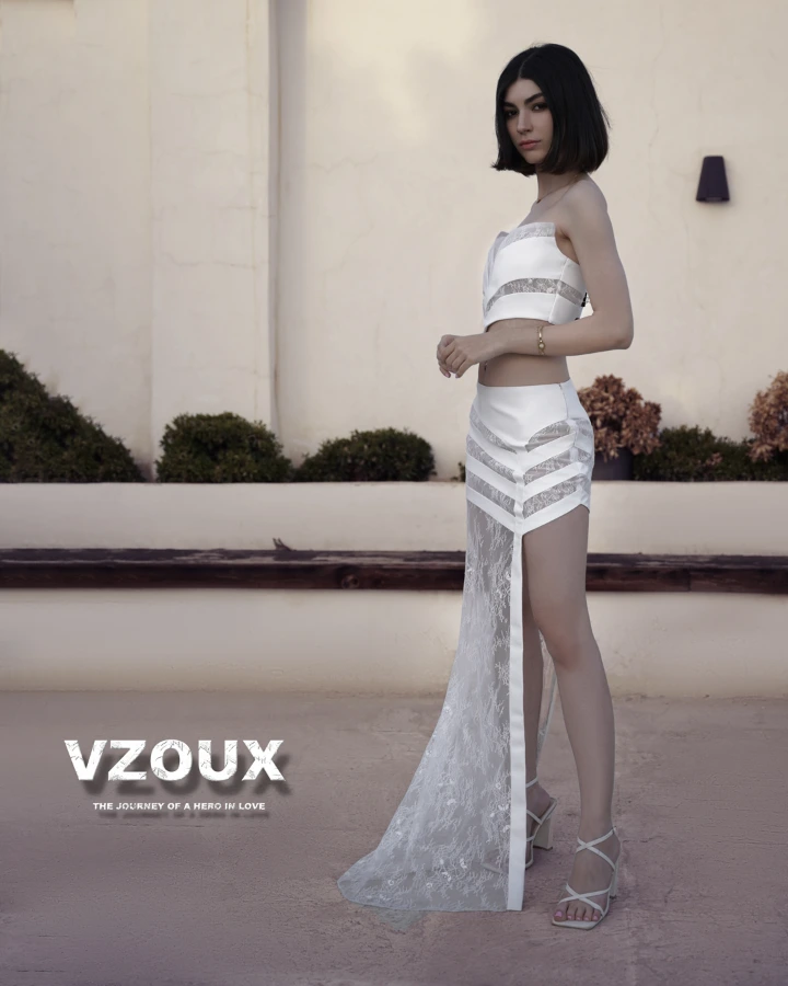 lace leather custom desing white party 