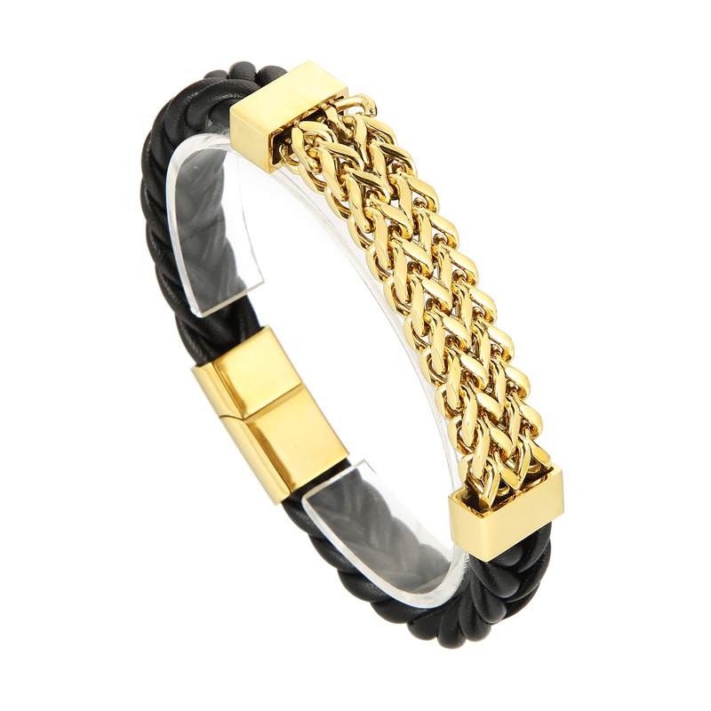 Baduleh Chain Leather Bracelet