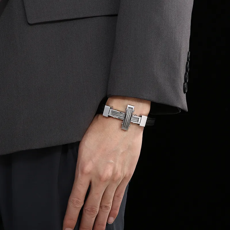 Barzok Cross Designer Line Bracelet