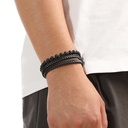 Lapui 3Layers bead and leather Bracelet