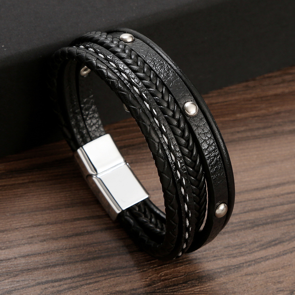 Lahrud Multi Loops Leather Bracelet