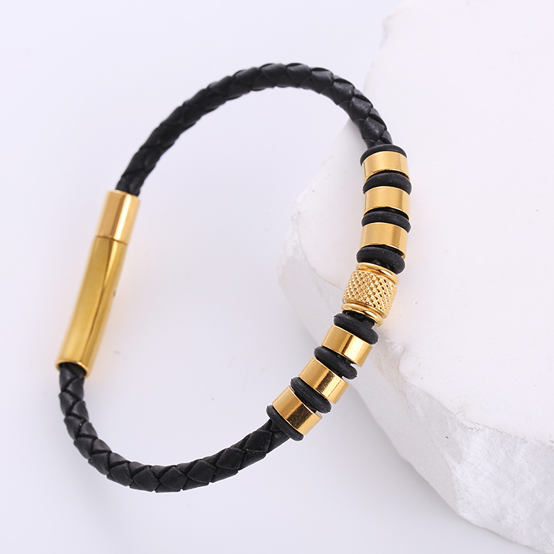 Ezhiyeh Leather & Titanium Bracelet 