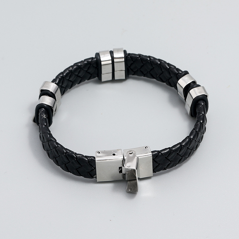 Maybod Leather Steel Bracelet