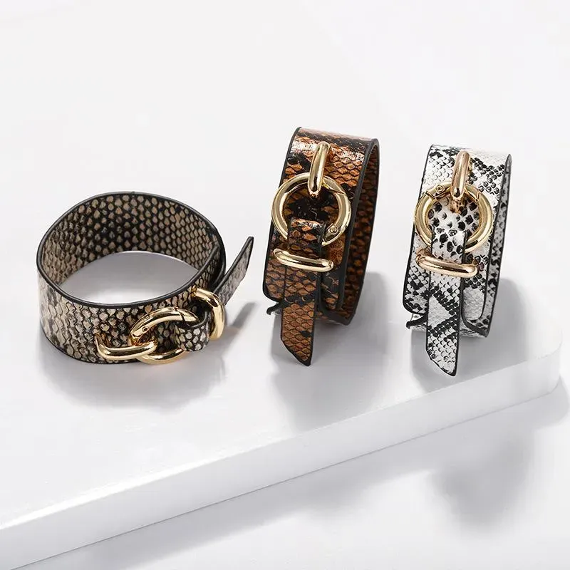 Shahin Snakeskin Leather Bracelet 